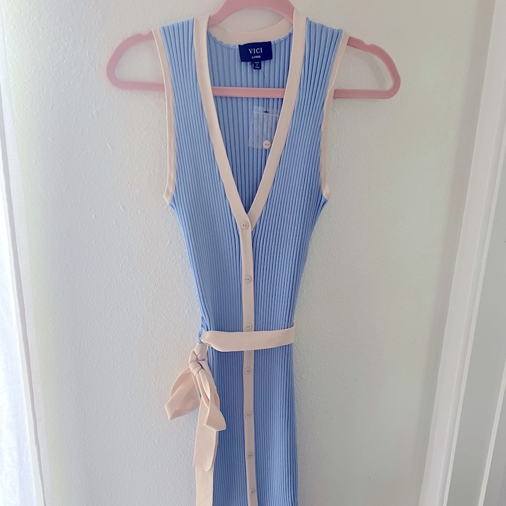 Vici Elaine ribbed knit midi dress large NWOT